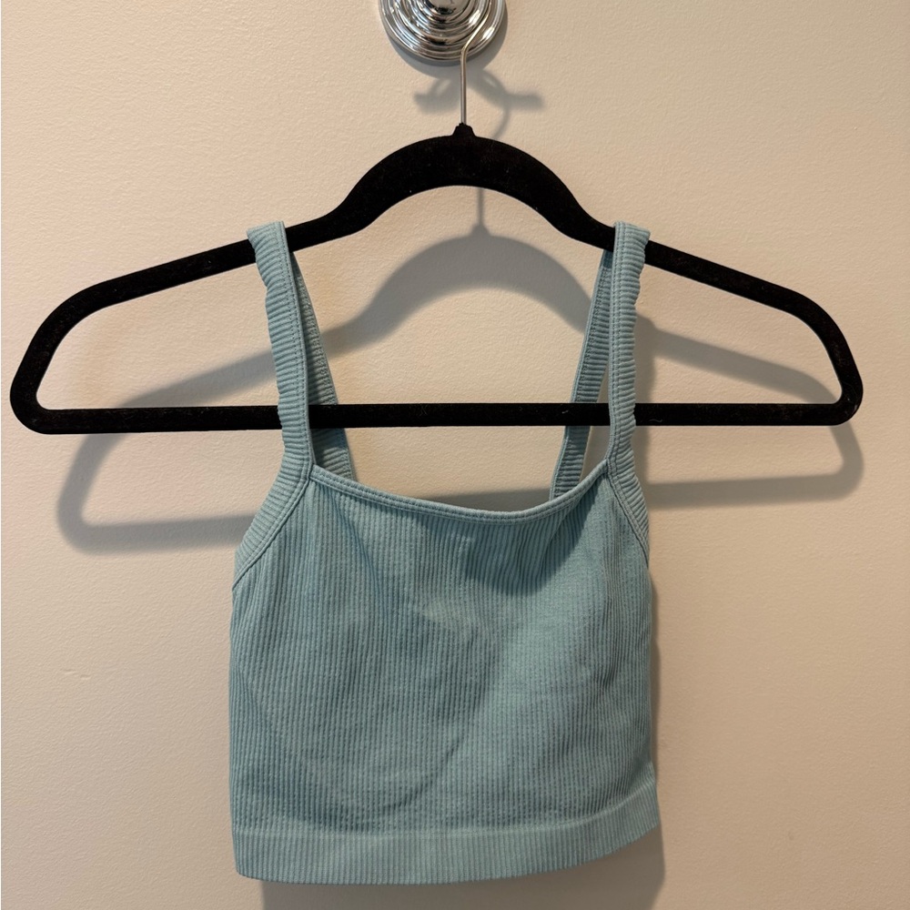 Colsie Light Blue Ribbed Crop Top